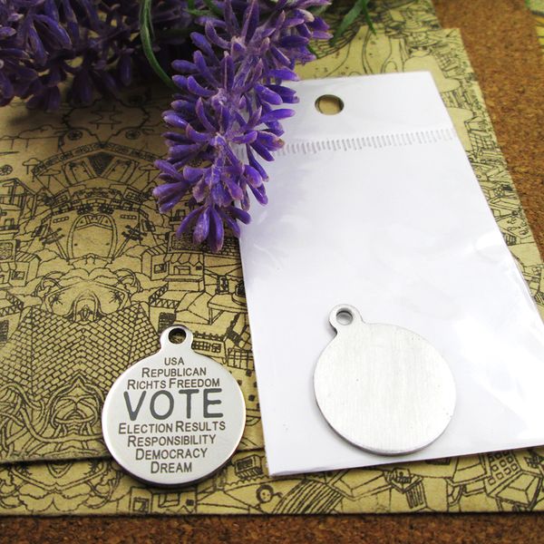 

40pcs--" vote"stainless steel charms more style for choosing diy charms pendants for necklace, Bronze;silver