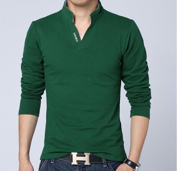 

men solid cotton t-shirt long sleeve muscle slim fit v neck t shirts letter laiso print srping autumn tees plus size, White;black