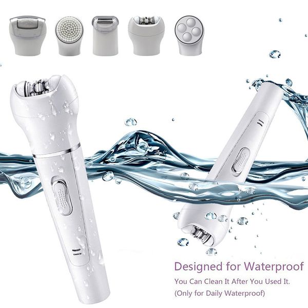 

Waterproof electric epilator body kin care facial leg hair remover rechargeable multi function body haver 5 in 1 women face hair epilator