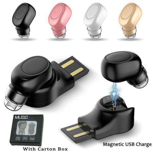 

X11 mini wirele bluetooth earphone phone earbud head et magnetic u b charger with mic for phone for all martphone
