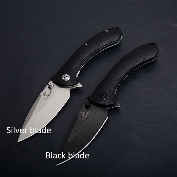 

TIGEND Tactical Folding knife 440 Blade Black G10 Handle Outdoor Camping Hunting Survival Pocket Utility EDC Tools 2 Styles P552Q