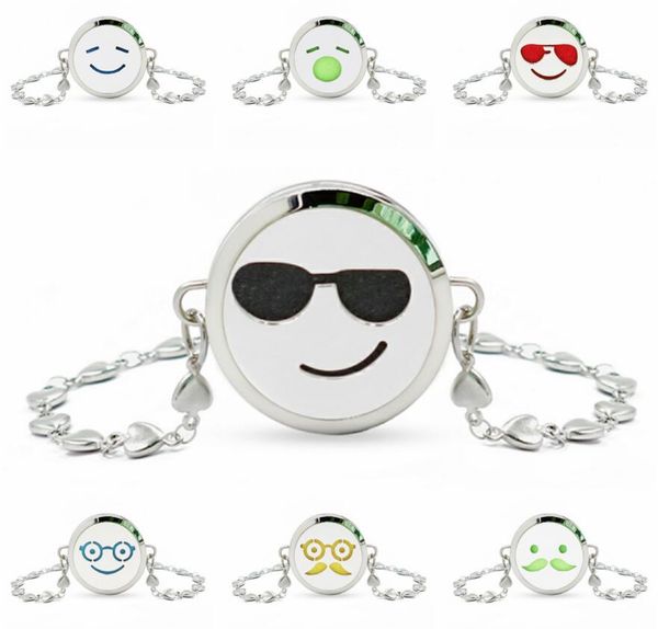 

3pcs stainless steel aromatherapy bracelets bangles smiling face tree of life essential oil bracelet diffuser open perfume locket bracelet, Golden;silver