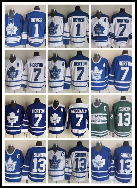 

Ccm men titched toronto maple leaf 1 bower 7 horton 7 mcdonald 13 undin white blue green ccm ice hockey jer ey