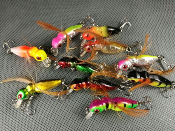 

30pcs fishing lures insect hooks bass 3.4g/4.5cm