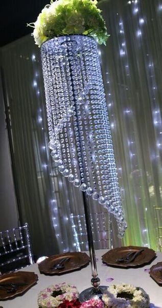 

43.3 inches tall crystal garland centerpiece table stand floral bridal chandelier decorative flower stand wedding columns props