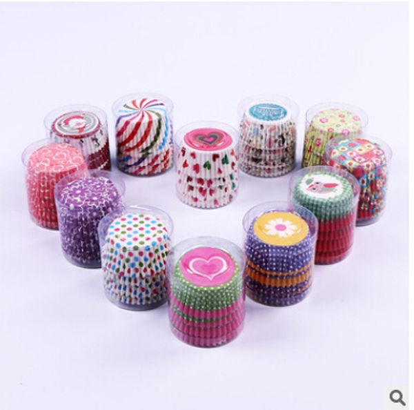 

colorful muffins cups oil-proof paper cupcake high temperature resistance baking cup cakes bakeware kitchen tool 100 pcs per set