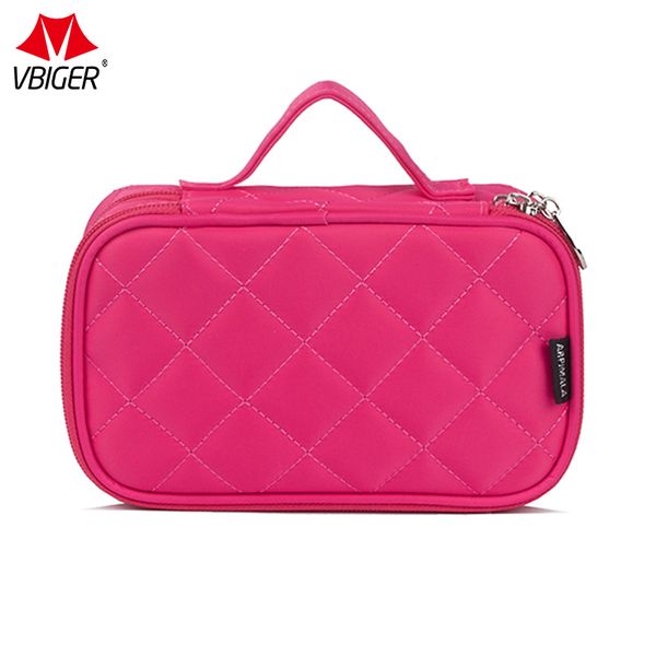 

vbiger multi-functional makeup bag cosmetic case beauty toiletry bag storage box with smooth zippers and double layers design