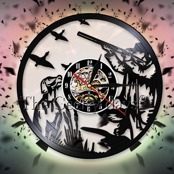 Pintail Duck Hunting Record Wall Clock Man Hunters Gun And Dog Duck Hunting Wall Clock Vintage Decor For Living Room Canada 2019 From Roberte Cad
