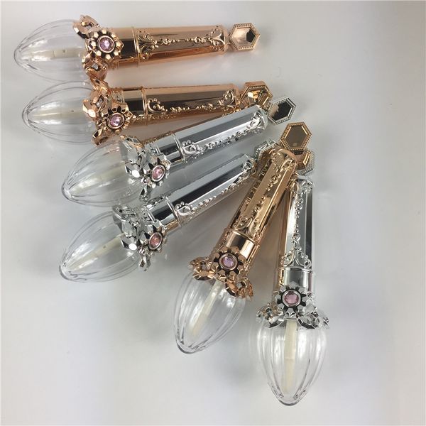 

50 шт./лот 5 мл пустой блеск для губ трубки с золотыми и серебряными палочками блеск для губ контейнеры оптовые продажи