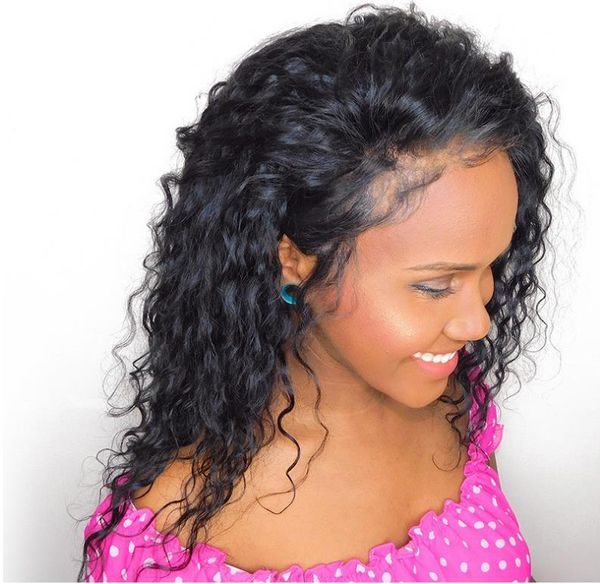 Full Black Curly Wigs For Black Women Long Kinky Curly Synthetic