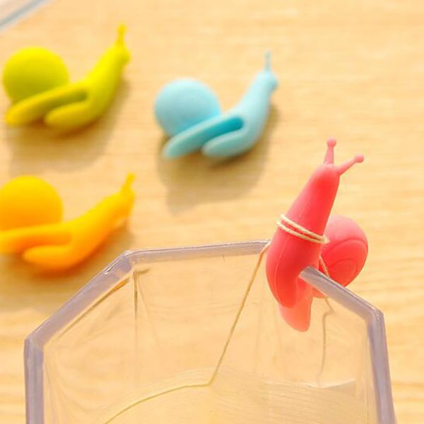 

cute snail shape silicone tea bag holder cup mug candy colors gift set dhl 0531