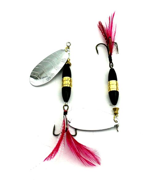 

5pcs lures spinners ,spinnerbaits , metal fishing spoons bait 8.7cm blade spinner baits18g sequin bait feather fishing hooks rooster tail
