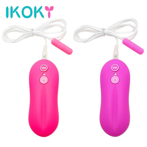 Ikoky uretral plug vibrador brinquedos sexuais para mulheres vibrando ovo controle remoto impermeável mini bala vibrador pênis plug massage y1893002