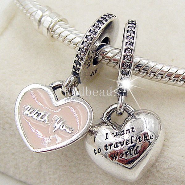 Sterling Silver Best Friend Heart Dangle Pendant for European Charm Bracelets