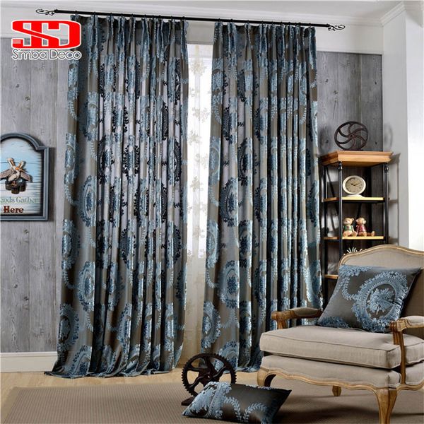 

european damask flocked jacquard curtains for living room luxury drapes window decoration classical shiny velvet bedroom panel