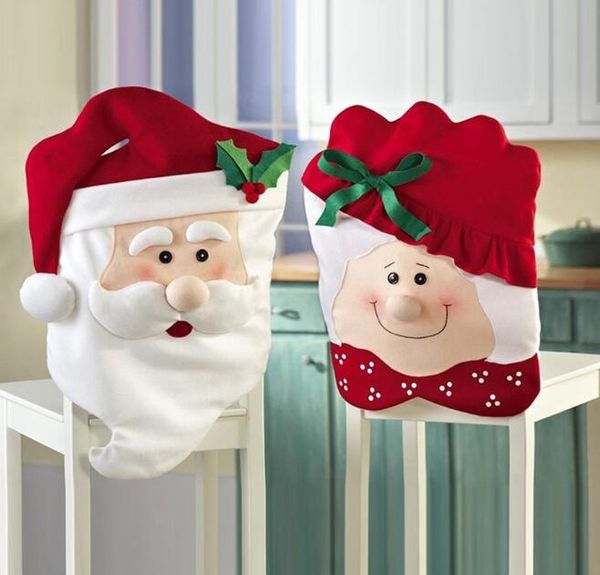 

christmas chair cover dinner table chair back cover xmas santa claus chair cover decorations for home