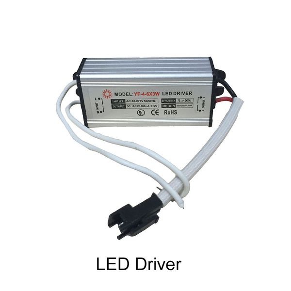 

led transformer 4w 5w 6w power supply waterproof ip67 constant current 600ma dc12v 24v led driver for downlight floodlight ceiling lights