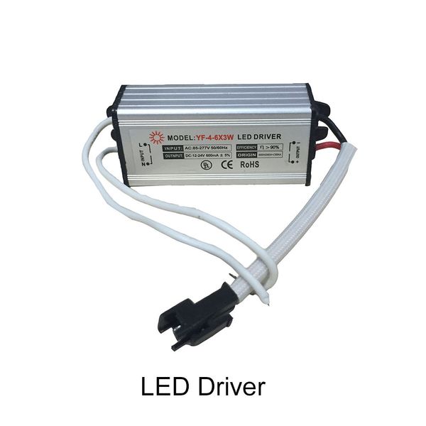 Led Transformador 4W 5W 6W Fonte de alimentação à prova d'água IP67 Corrente constante 600ma DC12V 24V Led Driver para Downlight Holofotes Luzes de teto