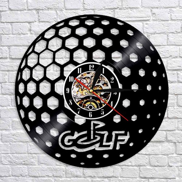 

1piece golf ball record wall clock creative modern time clocks personlized handmade craft wall art decor for golf club