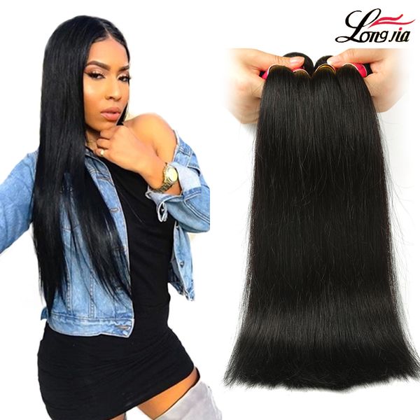 

дешевые малайзийские прямые человеческие волосы пучки 100% малайзийские девственные волосы remy прямые волосы плетение расширения можно купи, Black