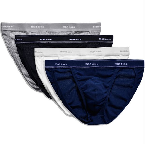 

Mens Solid Carding Cotton Briefs Honeycomb Structure Breathable Underwears Letter Patterns Mid Waist Underpants XL - 3XL