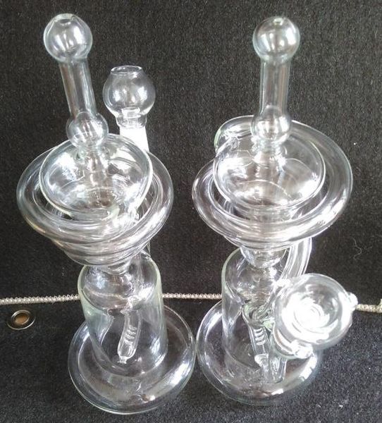 11,8 Zoll Recycler Glasbong Shishas Dabs Percolator Cyclone Helix Wasserpfeife Bohrinsel