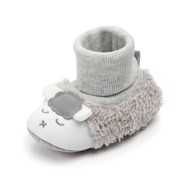 

baby first walking boots newborn infant floor winter super warm slip-on soft baby crib booties shoes cartoon lamb