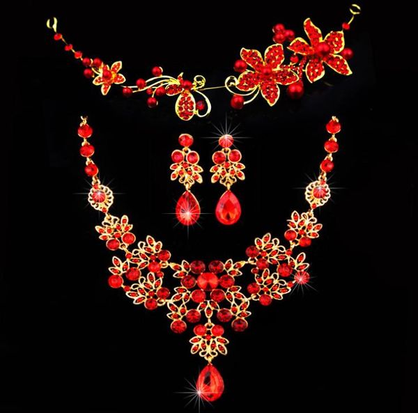 

bridal ornaments korean water drill curve beauty wedding necklace earrings, Silver