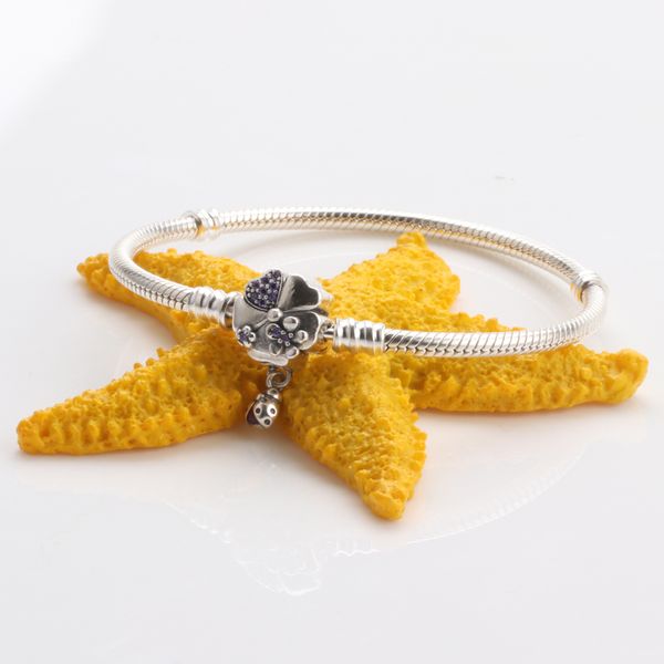 

authentic 925 sterling silver wildflower meadow bracelet with logo engraved for pandora european charms and bead 10pcs/lot 10pcs/lot, Golden;silver