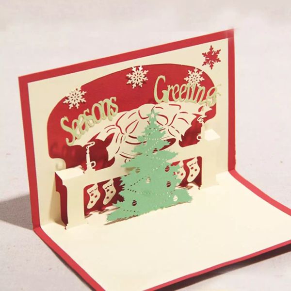 Großhandel 3d Handmade Weihnachtsbaum Design Frohe Weihnachten Karten Kreative Kirigami Origami 3d Pop Up Grußkarte Für Kinder Freunde 100 Stücke Von