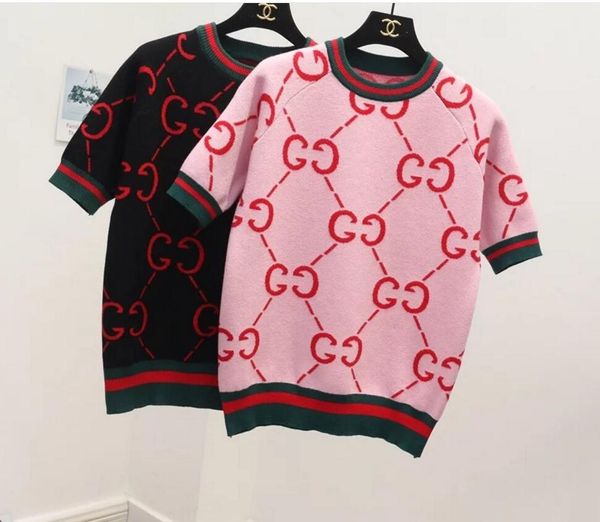 

Женская футболка 2018 новая весна круглый воротник Нижний короткий рукав вязать св