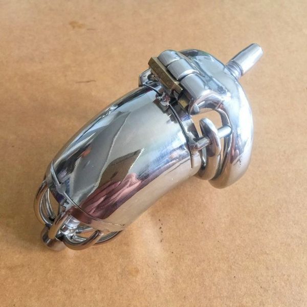 

new design 70mm length stainless steel super small male chastity device with catheter and anti-off version 2.75" short cock cage for bd