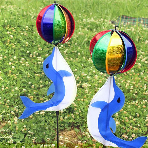 

dolphin ball windmill colorful creative pinwheel outdoor toys for garden camping fun decoration t2i266