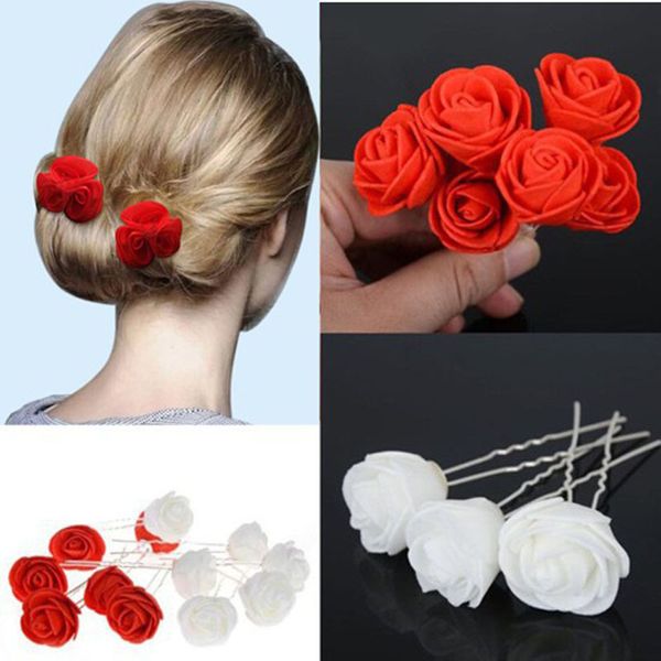 2018 Women Rose Flower Hair Pins Wedding Bridal Headwear Fashion