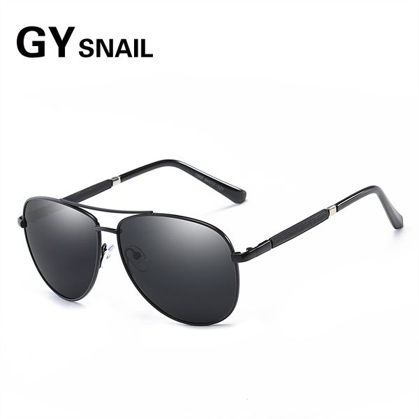 

gysnal men vintage hd polarized sunglasses classic brand metal frame sun glasses coating mirror lens driving shades for men/wome, White;black
