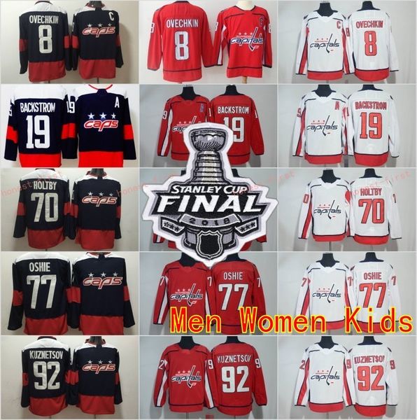 

2018 Stanley Cup Finals Washington Capitals 8 Alex Ovechkin 19 Nicklas Backstrom Jerseys TJ Oshie Evgeny Kuznetsov Braden Holtby Tom Wilson