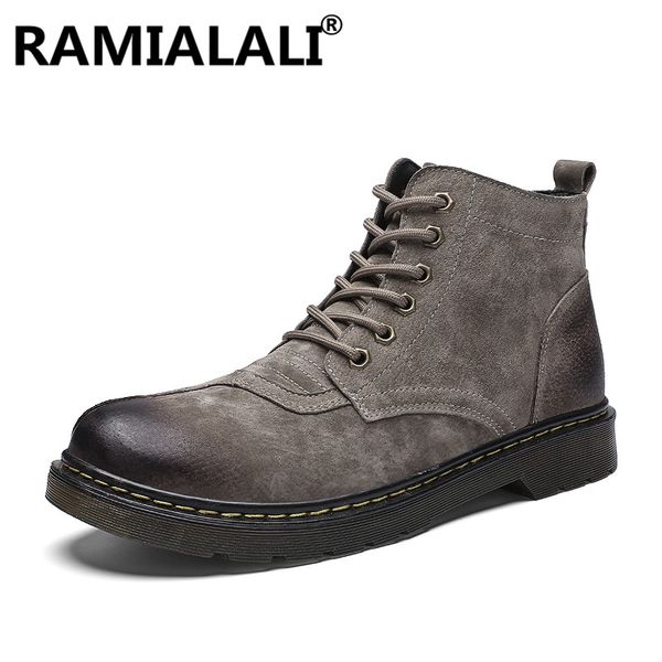 

winter genuine leather men boots fashion mens winter shoes brand male leather boots ankle for men bota masculina, Black