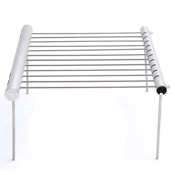 

durable outdoor portable folding stainless steel barbecue grill camping picnic bbq rack stainless steel kitchen extensible shelf dish rack