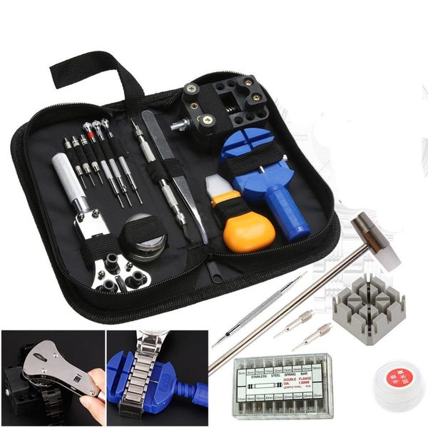 

380pcs watch repair tool kit watchmaker back case opener remover spring pin bars
