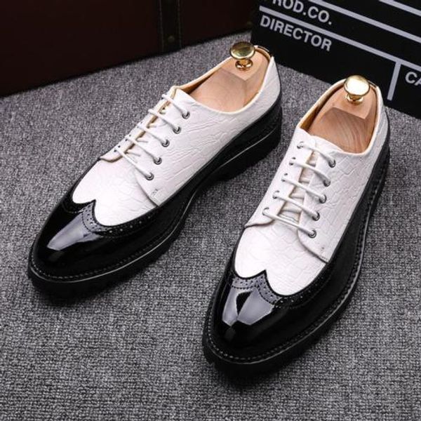 

men business low wing tip lace up dress formal shoes oxfords british black white wine red