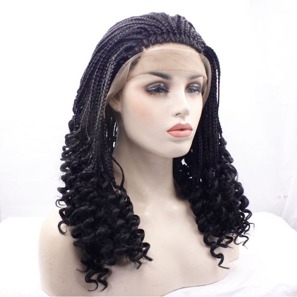 Hot Selling Kinky Twist Braided Lace Front Wigs Full Hand Tied