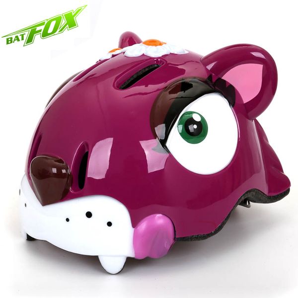 

batfox kids cartoon bicycle helmet eps ultralight children cycling helmet outdoor bike helmet with safety light helmets protective gear