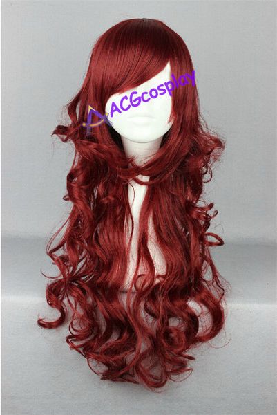 

natural cosplay lolita women party long wavy curly wig, Black;brown