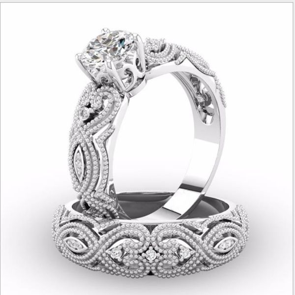 

white zircon hollowed lady to european and american fashion accessories, Silver