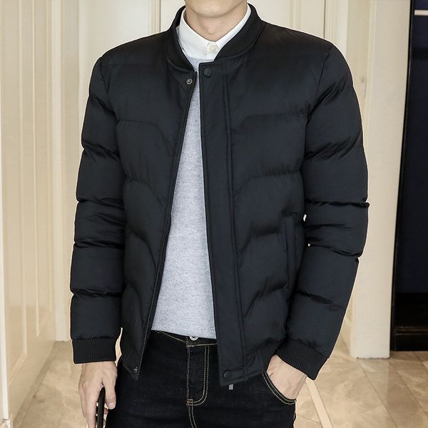 

2018 brand winter jacket men's parkas warm jacket 5xl casual coats men cotton padded male clothing, Black