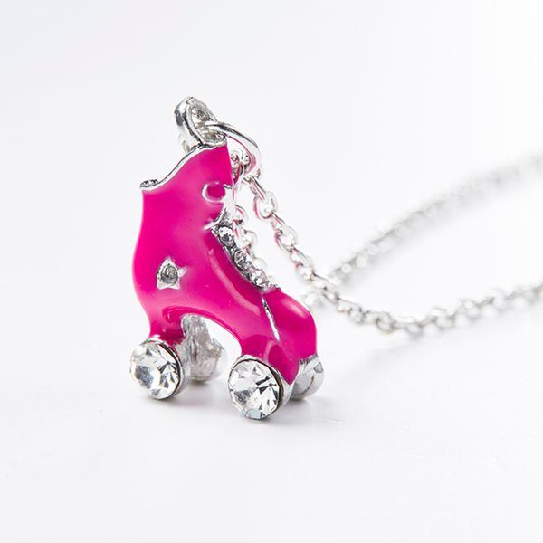 

roller skates shoes pendant necklaces charm for diy making necklace trendy plating white k link necklaces for women ne0053, Silver