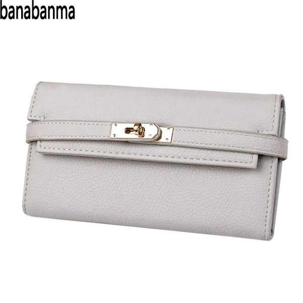 

banabanma fashion handbag female purse pu leather lock women wallet ladies long card holder clutch bag bags for women 2018 zk30