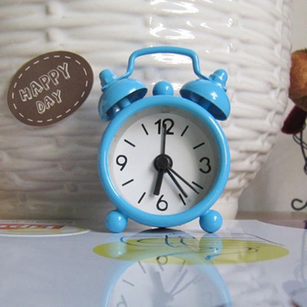 

new home outdoor portable cute mini cartoon dial number round desk alarm clock