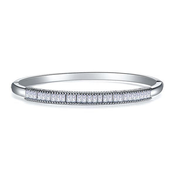 

utimtree 2018 european simple bangles for women stainless steel jewelry cubic zircon bracelets bangles accessories, Black