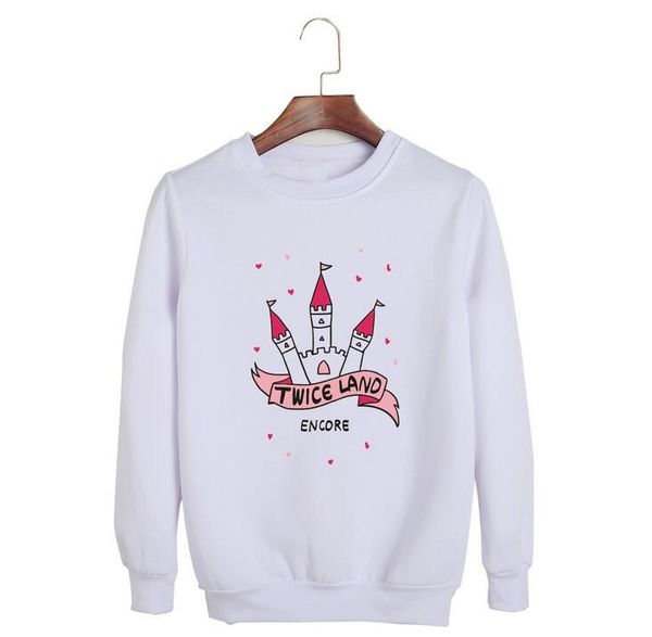 

kpop twice twiceland encore member name printing o neck pullover hoodies for once supportive white/black sweatshirt